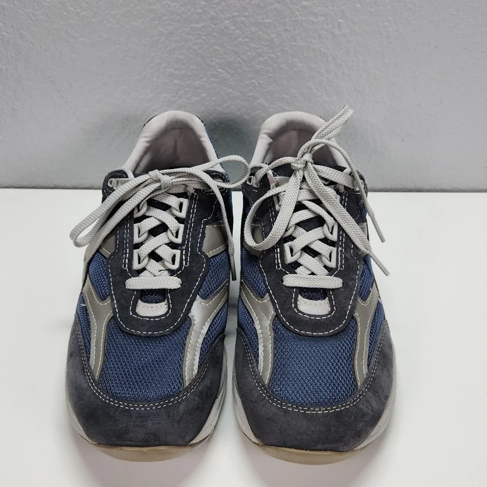 SAS Mens Journey Mesh Walking Shoes Blue Suede Sneakers Size 8M
